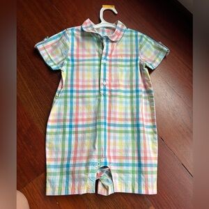 Janie and Jack Easter Pastel Plaid Baby Romper